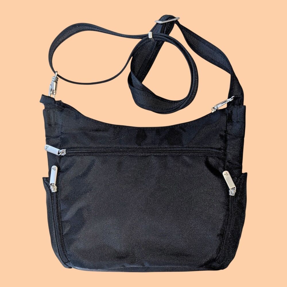 Travelon Anti-Theft Classic Crossbody Bucket Bag Black Travel Purse 42757-500